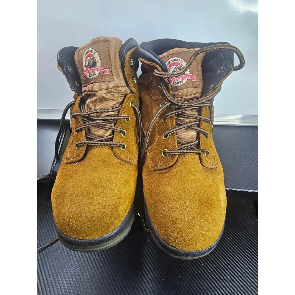 Brahma Boots Womens 7.5 Brown WMBR0442000 Leather Steel Toe Lace Up Work Wear